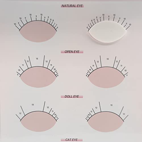 20 pcs Eye Shaped Practice Sponges and 5 Sheets Lash Mapping Exercise Cards for Eyelash Beginners Lash Extension Supplies