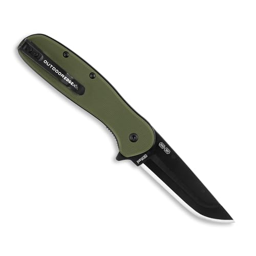 OUTDOOR EDGE - Razor VX2 | Green G10 with Black Drop Point | Replaceable Blade EDC Folding Pocket Knife | 3" Stainless Blade, Reversible Pocket Clip
