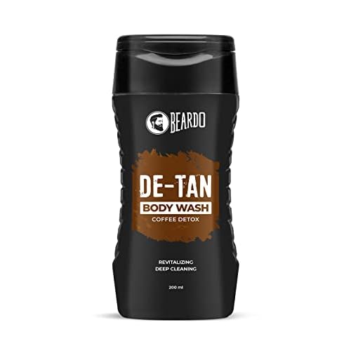 LiveMoor Beardo De-Tan Body Wash for Men, 200ml | Tan Removal| Caffeine Body Wash | With Coffee & Aloe Extracts | For Body & Face | Refreshing Fragrance