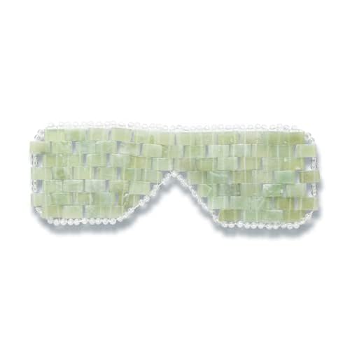 Alana Mitchell Jade Eye Mask ? Weighted Eye Mask to Eliminate Wrinkles, Puffiness, & Irritation ? Headache and Migraine Relief Mask - 100% Real Jade Stone Beads for Hot & Cold Anti Aging Therapy
