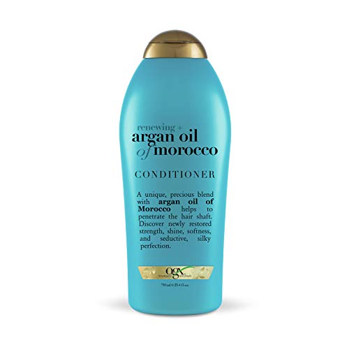 OGX Renewing + Argan Oil of Morocco Hydrating Hair Conditioner, Cold-Pressed Argan Oil to Help Moisturize, Soften & Strengthen Hair, Paraben-Free with Sulfate-Free Surfactants, 25.4 Fl Oz (Pack of 4)