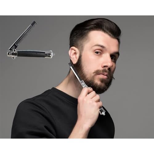 9" Inches Folding Pocket Comb, Stainless Steel (8-Pack)