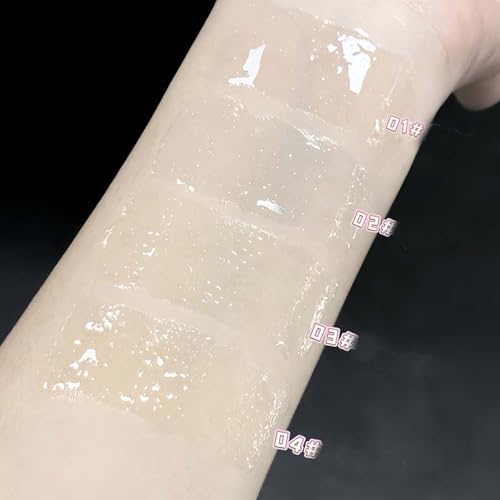 4Pcs Clear Lip Gloss Oil Set, Glitter, High Shine, Moisturizing, Long Lasting Plumping Lip Oil, Lip Glow Oil for Kids and Teens