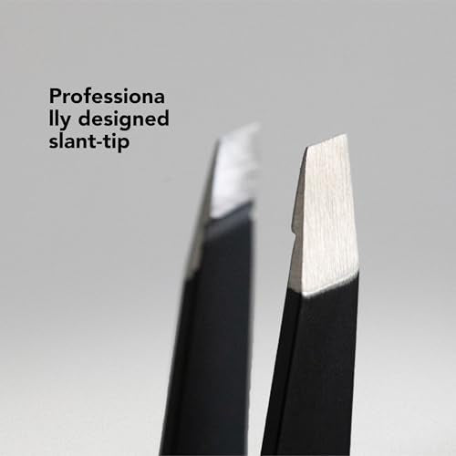 Cleverman Precision Slant Tweezer ? Expert Eyebrow and Facial Hair Removal, Ideal for Ingrown Hair & Splinters, Travel Tweezer