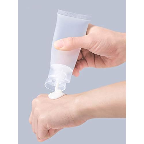24Pcs 30ml (1oz) Empty Translucent Plastic Cosmetic Lotion Tubes Bottles Shampoo Facial Cleaning Bottles Makeup Sample Soft Container Tube Bottle Vial Jar Pot Case with Flip Lid (Pack of 2)