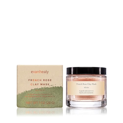 evanhealy French Rose Clay Face Mask | Exfoliating for Sensitive Skin Face Mask | Pore Minimizer Pink Clay Mask | Cleansing Rhassoul