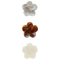 L. Erickson Honeycomb Mini Flower Hair Clips, 3-Pack ? Neutral Tortoise, Pearl, and Blue Marble Claw Clips for Effortless Everyday Styling, Updos, and Half-Up Looks