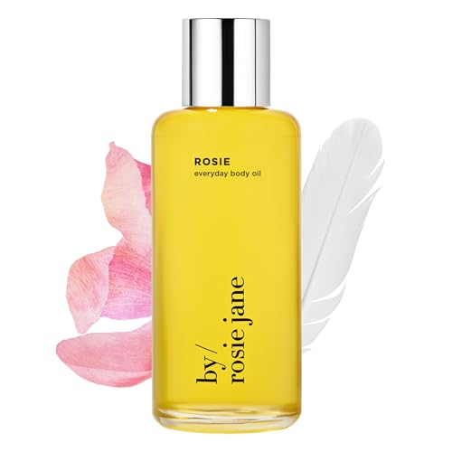 By Rosie Jane Everyday Body Oil (Rosie Fragrance) - Nude Musk & Sweet Rose Scented Body Care with Sunflower, Olive & Rosehip Seed Oil to Hydrate and Nourish Dry Skin (5 fl oz)