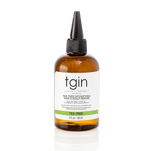 tgin Tea Tree + Olive Oil Detoxifying Dry Itchy Hair And Scalp Serum - Natural Hair - Scalp Oil - 4 Oz