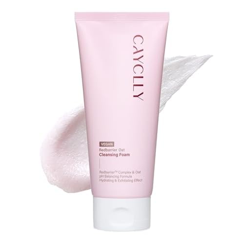 Redbarrier Oat Cleansing Foam | Gentle Hydrating Face Wash with LHA, PHA & Hyaluronic Acid | Low-pH Korean Cleanser for Daily Use, Pore Care & Removing Impurities, 5.07 fl. oz.