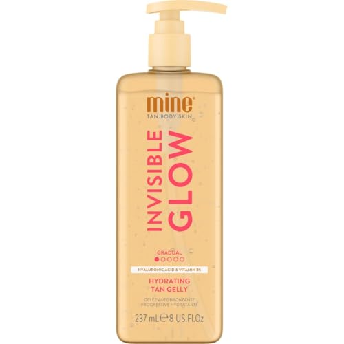 MineTan Clear Self Tanning Gel | Gradual Invisible Tan Gelly - Best Transfer Free Sunless Tanner, Hydrating, Quick Apply, Hyaluronic Acid, Use Daily for Dark Bronze Results, Face & Body, 8 Fl Oz