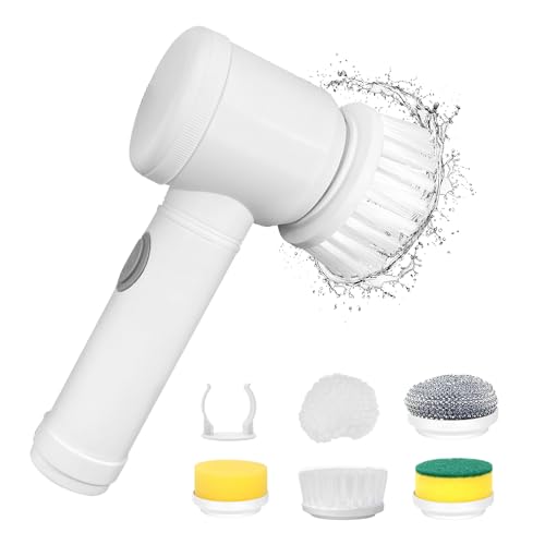 Electric Cleaning Spin Scrubber with 3 Brush Heads, Cordless Powerful Cleaning Brush Household Rechargeable Handheld Shower Cleaner Brush for Bathroom Wall Tiles Floor Bathtub Kitchen.