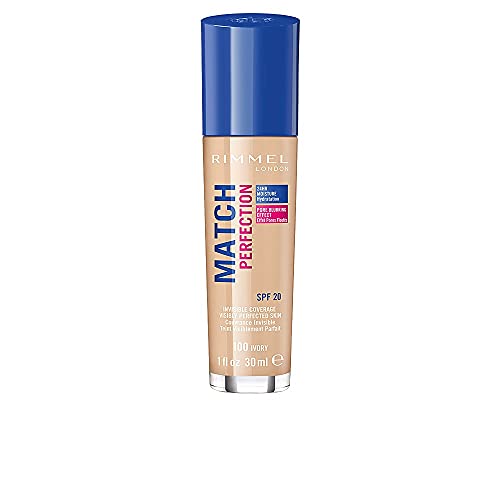 Rimmel London Match Perfection Foundation Spf20 100 Ivory 30ml