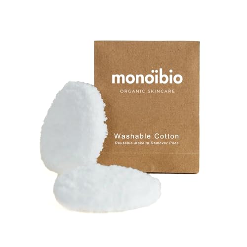 Reusable Organic Face und Eye Makeup Remover Pads - Handmade Washable Cotton Rounds -Toner Pads Seamless Facial Cleansing Pads Eco Friendly Zero Waste - 2 Pieces 7 cm