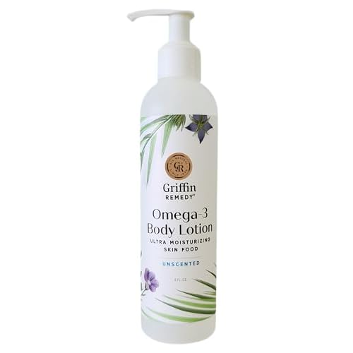 Griffin Remedy Omega-3 Body Lotion-Unscented with Organic MSM and Essential Oils, Ultra Moisturizing, All Natural, Paraben Free, Sulfate Free 8 fl oz