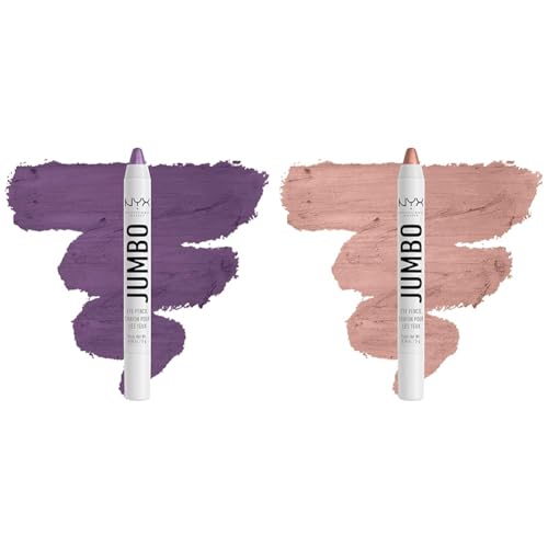 NYX Jumbo Eye Pencil Duo - Eggplant & Iced Latte Blendable Eyeshadow Stick & Eyeliner Pencils