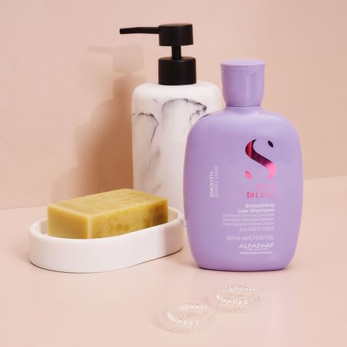 Alfaparf Milano Semi di Lino Smooth Sulfate Free Shampoo and Smoothing Cream Set for Frizzy Hair - Anti Frizz Hair Care to Revitalize, Protect, Smooth and Restore Shine