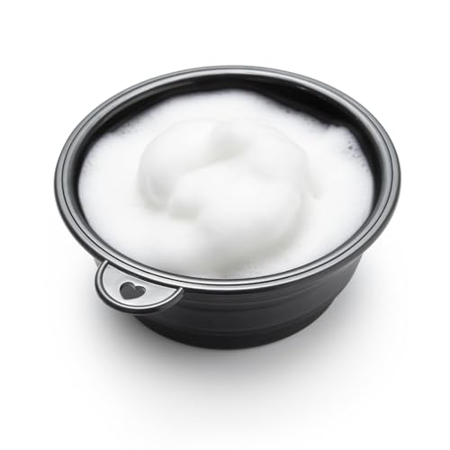 2-Pack Foldable Shaving Soap Bowl, Portable, Easy-to-Carry Shaving Soap Cup for Wet Shave, Travel Shaving Lather Bowl/Shaving Mug Compatible with Shave Cream & Soap for Men (Black& Blue)