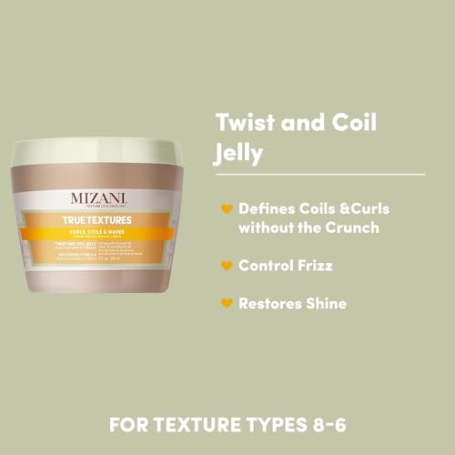 Mizani True Textures Twist and Coil Paraben & Silicone-Free Jelly - Provides Touchable Texture With Coconut Oil, For Curly Hair