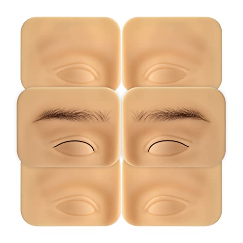 ATOMUS 3 Pairs Tattoo Practice Skin for Eyebrows Eyeliner 3D Permanent Makeup Silicone Fake Skin Microblading Supplies for Beginners and Experienced Artists