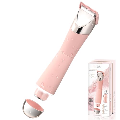 Dermave Bikini Shaver- IPX7 Waterproof & Painless Electric Razors for Beauty, Pubic Hair, Face, Legs & Underarms-Portable Cordless Bikini Trimmer for Women(Pink-Storage Bag)