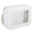 Clear Makeup Bag, Waterproof Portable Cosmetic Bag, Travel Organizer with Zipper, White