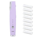 Rechargeable Sonic Smooth Dermaplane Razor for Women Face + Eyebrow trimmer Dermaplaning System with LED Light Peach Fuzz Remover, 3 Speeds - 8 Weeks of Dermaplaning Blades (Lavender)