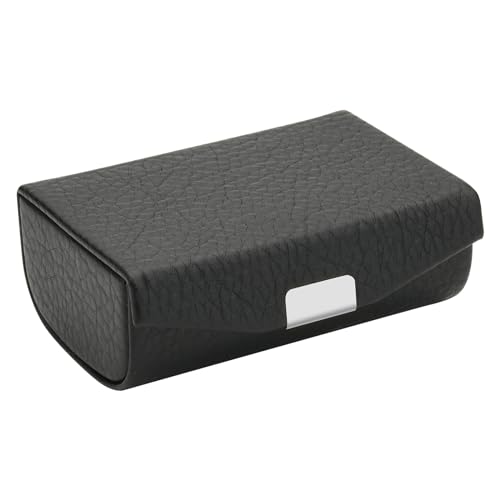 Beautyflier Large Lipstick Case with Mirror, Women¡¯s PU Leather Lipstick Case Holder for Purse with Mirror Rectangle Makeup Travel Cases, Women's Portable Lipstick Pouch Travel Cosmetic Case (Black)