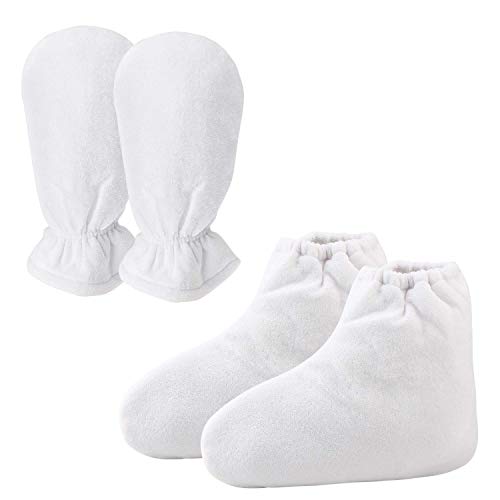 Paraffin Bath Mitts Liners, Segbeauty Snug Elastic Opening Paraffin Wax Glove and Bootie with Double Terry Clothes, Hand and Foot Bags for Thermal thera-py SPA treat-ment Paraffin Machine