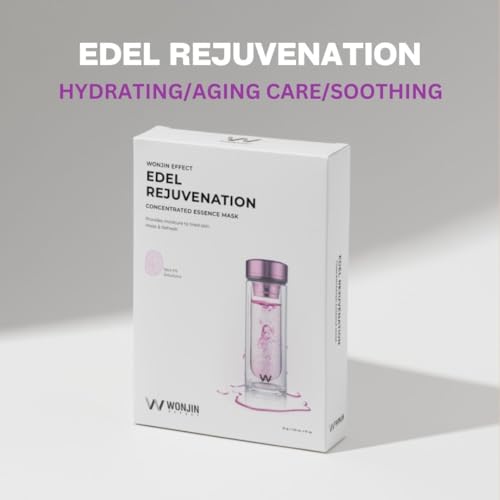 Wonjin Effect EDEL REJUVENATION MASK 1.05 fl Oz*10 pieces, Hydrating, Moisturizing, Skin Elasticity, Wrinkle Care, Hyaluronic Acid, Collagen, Centella Asiatica