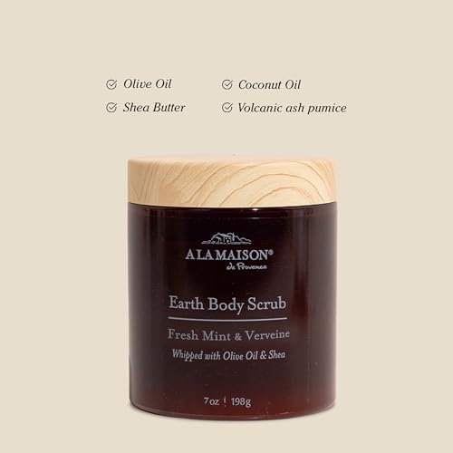A La Maison Amber Starter Kit - Shower Oil + Body Scrub Fresh Mint & Verveine ? Gently Exfoliates & Softens Skin ? French Formula, Plant-Based