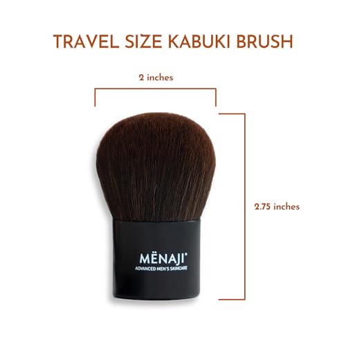 MENAJI Deluxe Kabuki Brush for Men - Professional Makeup Foundation Brush for Powder, Liquid & Cream - Travel-Friendly makeup Brushes for Flawless Application