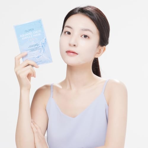 SUPER AQUAGEL OASIS AMPULE MASK | Hydrating, Soothing, Blemish Care | Hyaluronic Acid, Allantoin | Korean Face Mask (5 Count (Pack of 1)