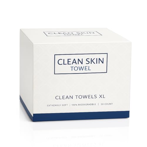 Face Towels, 50 Count (1 Pack) Soft & Durable Spa Facial Towels XL for Daily Skincare, Hygiene, Travel, Dry Makeup Remover Wipes- 100% Biodegradable, Vegan, Fragrance Free