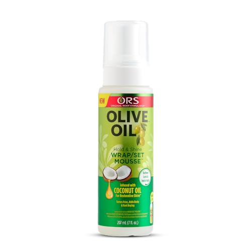 ORS Olive Oil Hold & Shine Wrap Set Mousse - Style & Sculpt Perfect Blend Wax Stick Styler Olive Oil Edge Control Hair Gel - Bundle