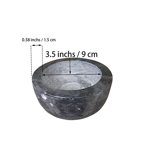 Marble Shaving Bowl£¬Handcrafted Black Marble Later£¬Shaving Soap & Cream Bowl for Men£¬Lather Mug with Interior Grooves Builds a Rich.