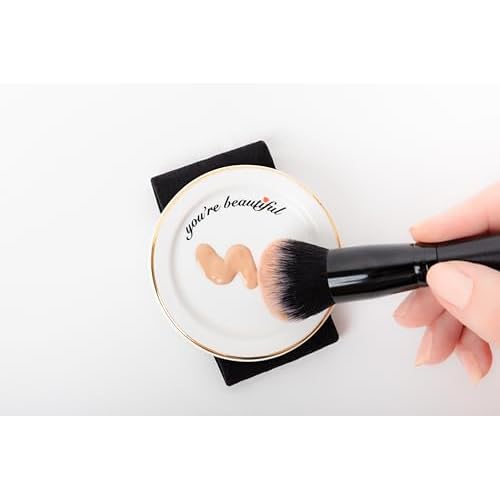 Makeup Palette Mixer Tray - Hands Free Porcelain Makeup Foundation Palette with Adjustable Hand Strap - Makeup Artist Kit Essentials - 3"