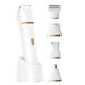 ele ELEOPTION Electric Razors for Women 5-in-1 Waterproof Wet Dry Electric Shaver with USB Charge Dock, Legs Hair Remover, Body Shaver for Beard Bikini Trimmer for Women White