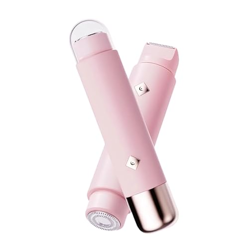 Women Electric Shaver, 2 in 1 Dual Head Bikini Trimmer for Women, Waterproof Wet & Dry Use, Body Hair Trimmer and Facial Hair Remover, for Bikini line Underarm Leg arm Body face