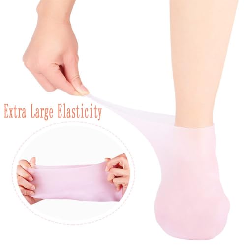 4 Pairs Silicone Moisturizing Socks Women Foot Care Silicone Pedicure Socks Men Anti Slip Spa Gel Socks for Dry Cracked Feet (Multi)