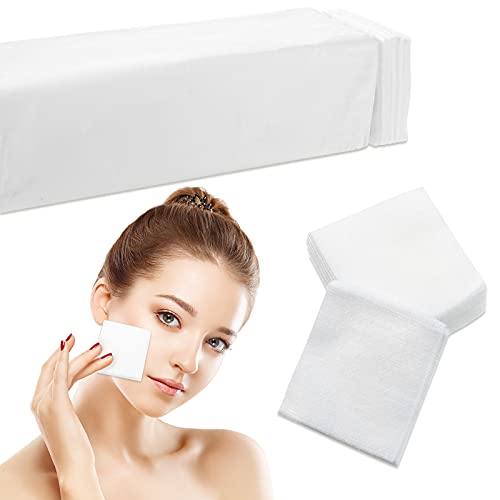 Leelosp 600 Pieces 2 x 2 Disposable Esthetic Wipe Non-woven Facial Wipes Soft Squares Aesthetic Spa Petite Silken Pads for Salon Use Makeup Remove Product Application