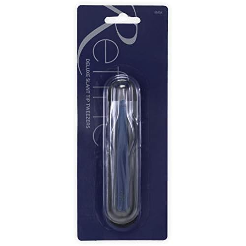 Italy - Deluxe Slant Tip Tweezers, Stainless Steel, for Eyebrow Shaping and Removing Hair from Face and Body