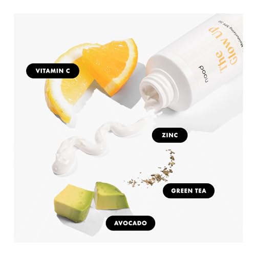 Nood The Glow Up, Lightweight Broad Spectrum SPF 30 with Vitamin C, Green Tea Extract and Zinc Oxide for UVA/UVB Protection, 1 Bottle (3.3 fl oz)