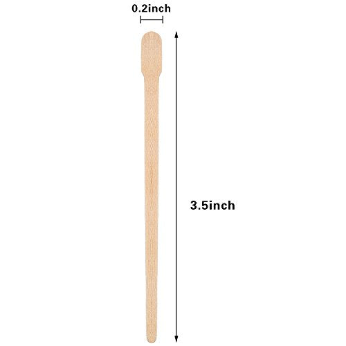 Bememo 500 Pcs Wax Sticks Eyebrow Brow Lip Nose Small Wooden Waxing Applicator Spatula Craft Sticks for Hair Face Legs Removal Spa