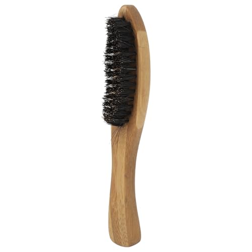 Beard Brush for Men, Bamboo Wood Mustache Brush with Imitation Brushes, Protable Beard Brushes, Strong Toughness Beard Grooming Brush for Mustache Straightening, 6.6in