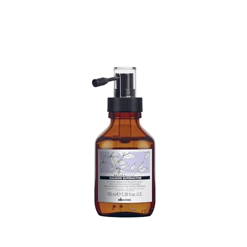 Davines Naturaltech Calming Superactive, Soothing & Relieving for Sensitive Scalp - With Blueberry Phytoceuticals - Leave-In Serum Calms Irritation Instantly, Travel Size, 3.38 Fl Oz