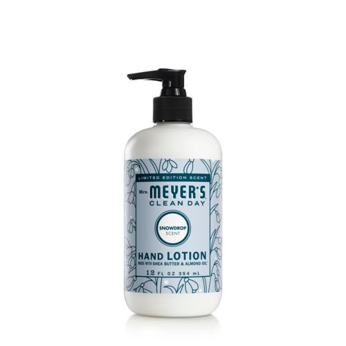 Mrs. MEYER'S Clean Day Snow Drop Scent Variety Pack, Liquid Hand Soap 12.5 OZ, Liquid Dish Soap 16 OZ, Multi-Surface Cleaner 16 OZ, Room Freshener 8 FL OZ, Hand Lotion 12 OZ, 1 CT
