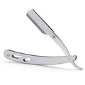 Stainless Steel Straight Edge Barber Shaving Razor Sicastar¢ç Folding Straight Razor Single Edge Replaceable Blades fit for All of Double Edge Razor Blades (Silver)
