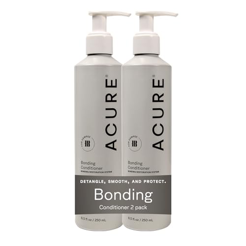 Acure Bonding Conditioner - Deep Moisture Conditioner for Women & Men w/Dry, Damaged, Fine, Dry, Damaged, Color Treated Hair, Cocoa Butter & Avocado Oil, Vegan, Sulfate Free - 8 fl oz (2 Pack)