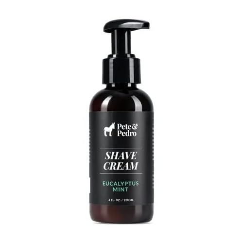 Pete & Pedro SHAVE CREAM - Natural & Artisan-Crafted, Eucalyptus Mint Scent | Rich & Thick Lather, Great For Sensitive Skin, Less Shaving Irritation/Razor Burn/Ingrowns | As Seen on Shark Tank, 4 oz.